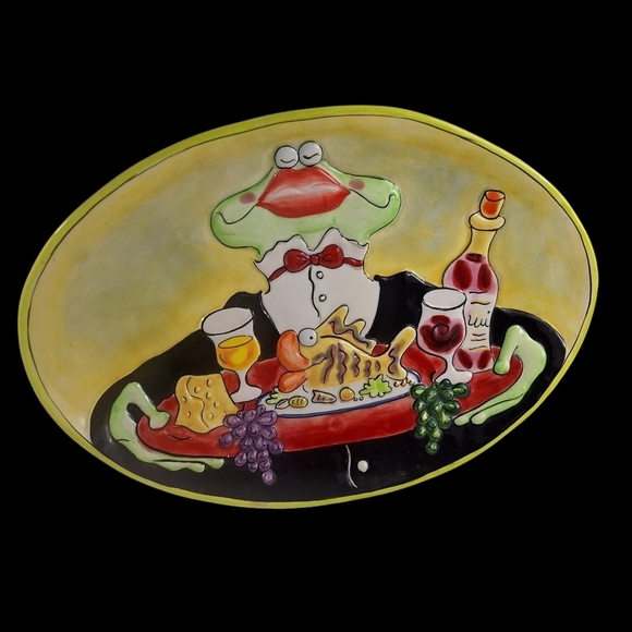 Farm Gourmet Green Frog Waiter Platter - Picture 7 of 11